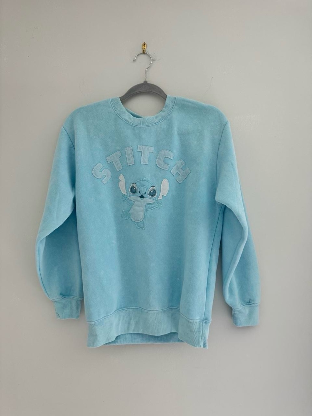 Disney Light Blue Stitch Crewneck Sweatshirt